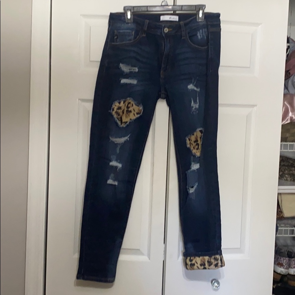 KanCan Leopard patch Jeans🎈SALE🎈